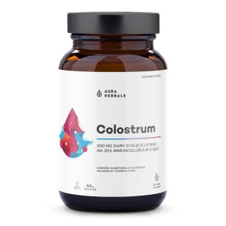 Aura Herbals Colostrum 500 mg proszek 66 g o smaku słodka malina