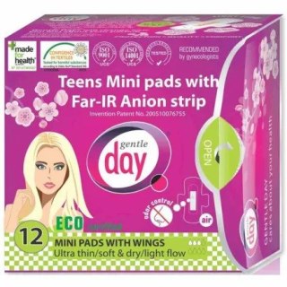 Gentle Day Podpaski Higieniczne Mini Z Paskiem Anionowym (Teens) 12 sztuk