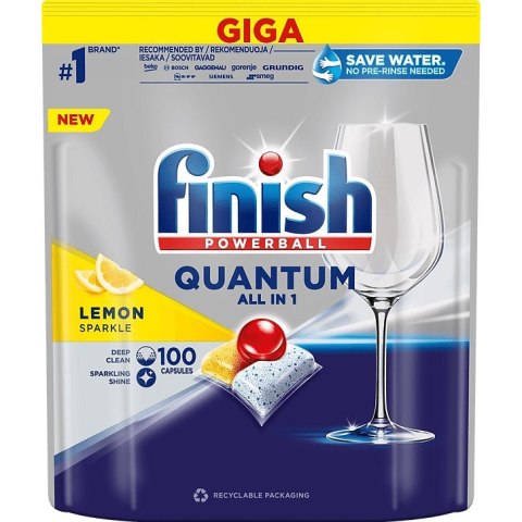 Kapsułki do zmywarki Finish Quantum All-in-1 Lemon (100) FINISH