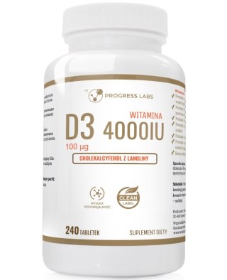 Progress Labs Witamina D3 4000IU 240 tabletek