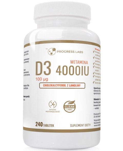 Progress Labs Witamina D3 4000IU 240 tabletek