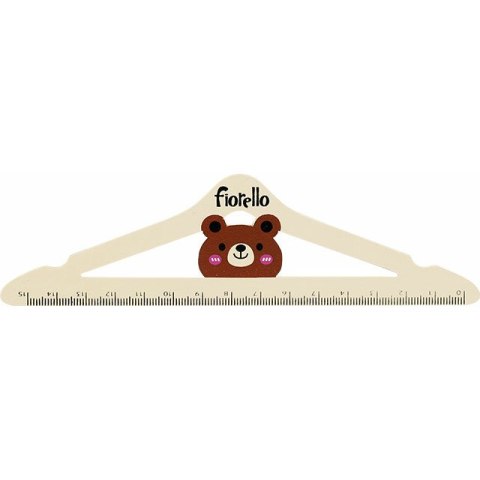 Linijka drewniana Fiorello 15cm miś wieszak FIORELLO