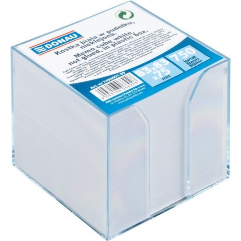 Kostka papierowa w pojemniku Donau 92x92x82mm nieklejona biała Donau