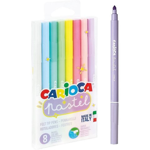 Flamastry Carioca Pastel 8 kolorów CARIOCA Flamastry Carioca Pastel 8 kolorów CARIOCA