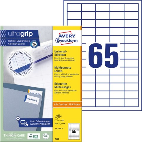 ETYKIETY A4 AVERY 38*21,2mm (100) Avery Zweckform