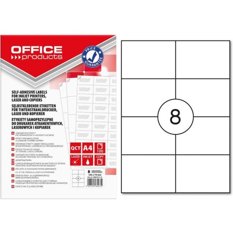 Etykiety Office Products A4 105x74mm białe (100) Office Products Etykiety Office Products A4 105x74mm białe (100) Office Products