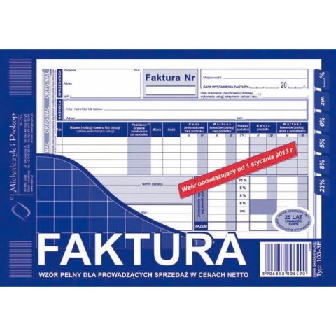 FAKTURA VAT A5 (O+1K) Michalczyk i Prokop