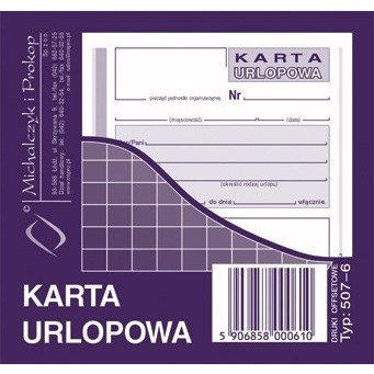 KARTA URLOPOWA 2/3 A6 (OFFSET) Michalczyk i Prokop KARTA URLOPOWA 2/3 A6 (OFFSET) Michalczyk i Prokop