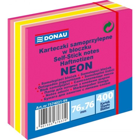 Karteczki Donau 76x76mm neon mix kolorów (400) Donau Karteczki Donau 76x76mm neon mix kolorów (400) Donau