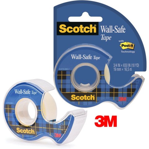 Taśma biurowa Scotch Wall-Safe 19mm/16.5m transparentna Scotch Taśma biurowa Scotch Wall-Safe 19mm/16.5m transparentna Scotch